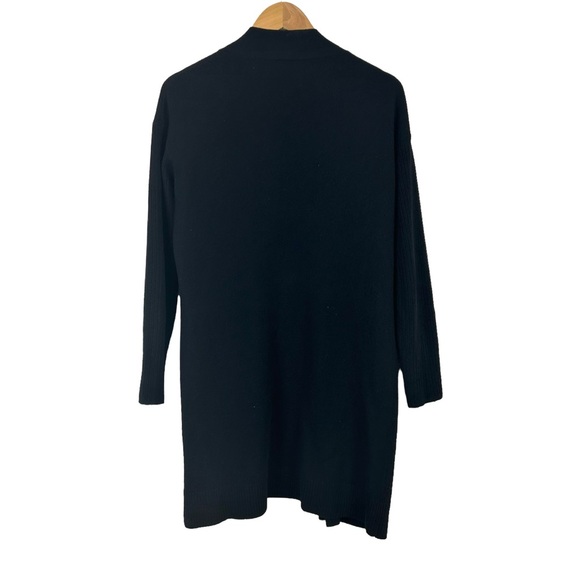 Theory Cashmere Rib Sleeve Black Open Front Cardigan in size Medium - Picture 6 of 11